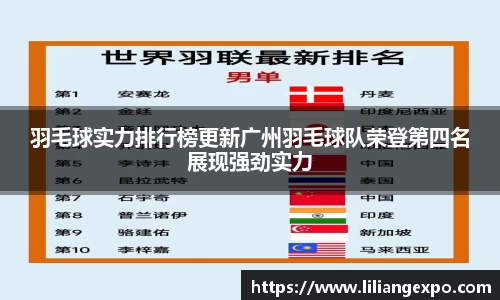 羽毛球实力排行榜更新广州羽毛球队荣登第四名展现强劲实力